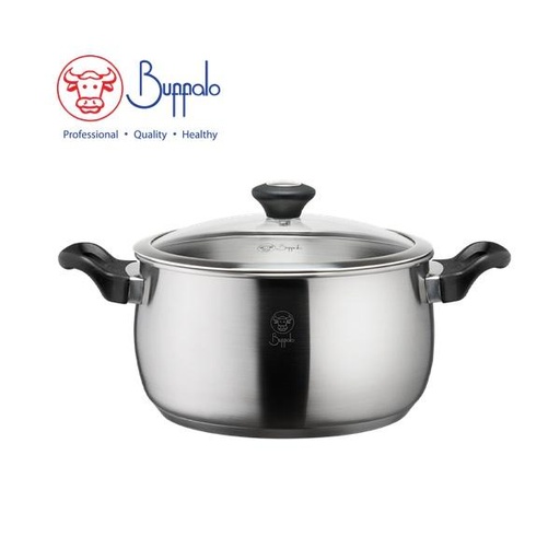 [138F0018] BUFFALO PRECIOUS S/ST STOCKPOT WITH GLASS LID (20X12CM/3.85L)