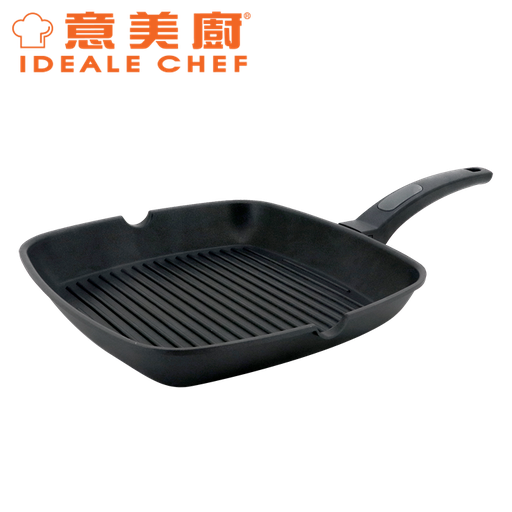 [138F0061] IDEALE CHEF NORDIC DIE-CAST NON-STICK MARBLED 28CM SQ FRYPAN (BLACK)