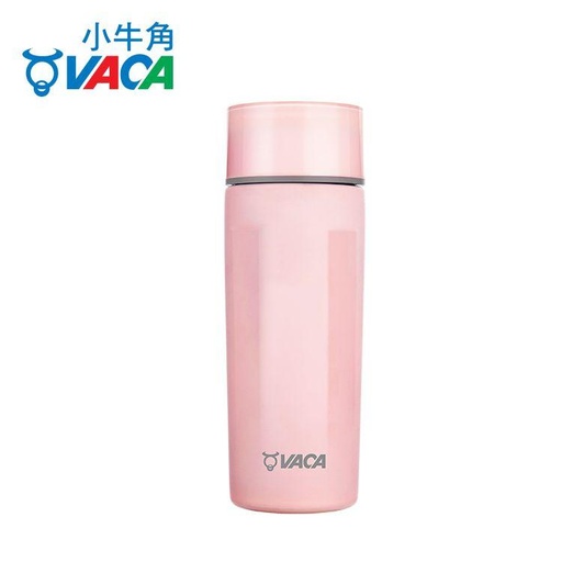 [138F0152] VACA TEC 0.33L S/ST VACUUM MUG WITH FINE BONE LINER, WITH STRAINER (PINK)