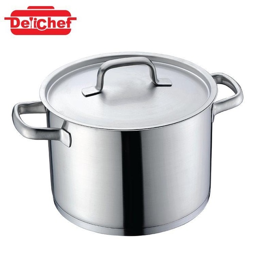 [138F0201] DELICHEF SMART S/ST HIGH STOCKPOT WITH GLASS LID (24X17CM/6.8L)