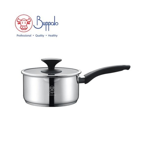 [138F0027] BUFFALO WISE COOK S/ST SAUCEPAN W/ SPOUT W/GLASS LID (18X9CM/1.7L)(0.6MM)