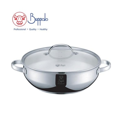 [138F0031] BUFFALO DOUBLE ASTUTE S/ST FUNCTIONAL BOILER WITH GLASS LID (28X8.5CM/4.0L)