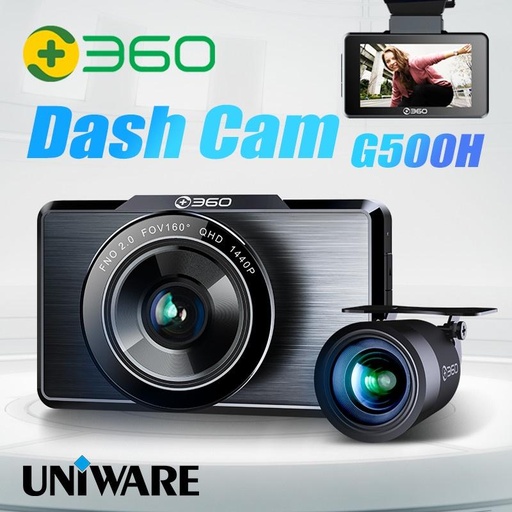 [140F0053] 360 G500H 3K Dual Lens (Front: 2880P / Rear: 720P) Dash Camera