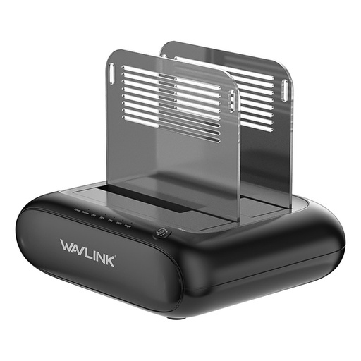 [116F0216] WAVLINK - USB-C/A 3.0 Dual Bay HDD Docking Station ( Piano Black )