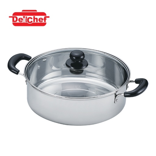 [138F0263] DELICHEF 26X10.2CM/4.5L 不銹鋼雙耳鍋連玻璃蓋 DC10326C