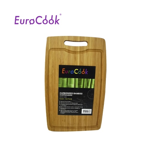 [138F0273] EURO COOK RECT. CARBONIZED BAMBOO CUTTING BOARD WITH PIT (38X24X1.8CM)