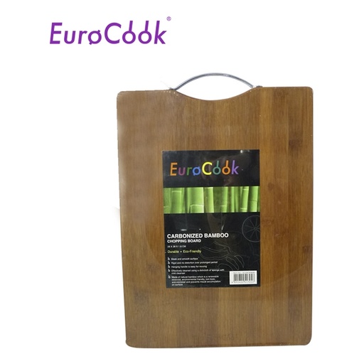 [146F0892] EURO COOK RECT. CARBONIZED BAMBOO CUTTING BOARD WITH HANGER (38X28X1.8CM) EC03CB3828