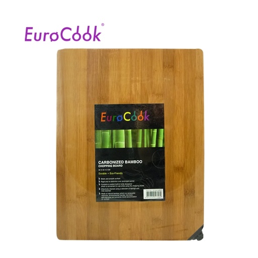 [146F0893] EURO COOK RECT. CARBONIZED BAMBOO CUTTING BOARD WITH SHARPENER (40X30X2CM)