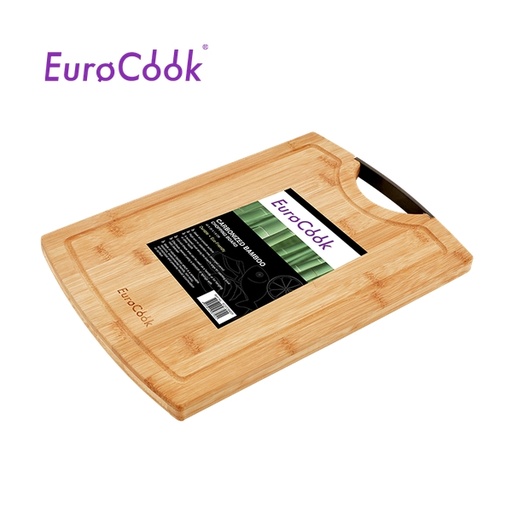 [138F0276] EURO COOK RECT. CARBONIZED BAMBOO CUTTING BOARD WITH HANGER (40X29X1.8CM)