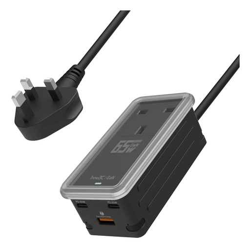 [126F0010] inno3C i-65GS GaN 65W 3-Ports Fast Charge with Socket Box