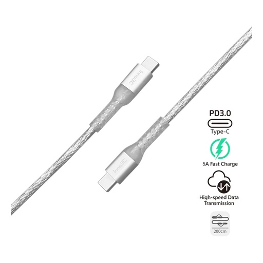 inno3C Type-C to Type-C 100W 透明快速充電線 i-100CA-20
