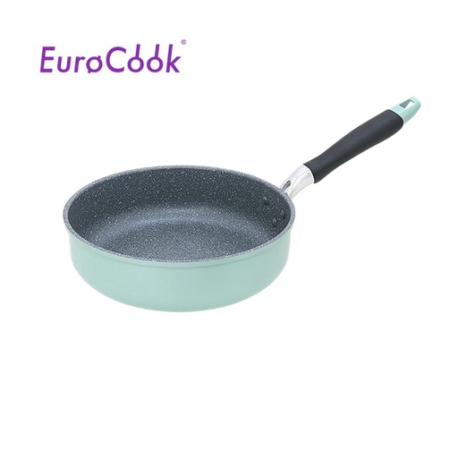 [138F0296] EuroCook - FINE II Marbling Non-Stick Deep Frypan 24cm - Aqua Blue EC22324T