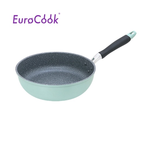 [138F0297] EURO COOK FINE II 雲石紋易潔 26X7.0CM單柄深煎鍋 (湖水藍)