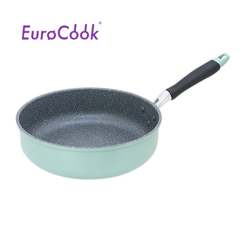 [138F0298] EuroCook - FINE II Marbling Non-Stick Deep Frypan 28cm - Aqua Blue