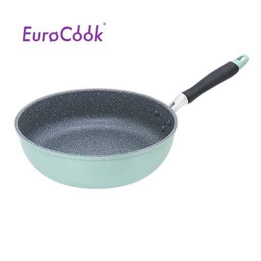 [138F0299] EURO COOK FINE II 雲石紋易潔 30X7.5CM單柄深煎鍋 (湖水藍) EC22330T