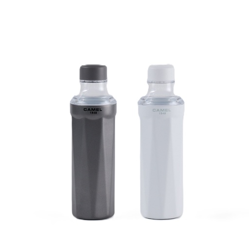 [158F0161B] Camel - Flow53 530ml Ceramic Coated Stainless Steel Vacuum Insulated Bottle - Gun Metal + White