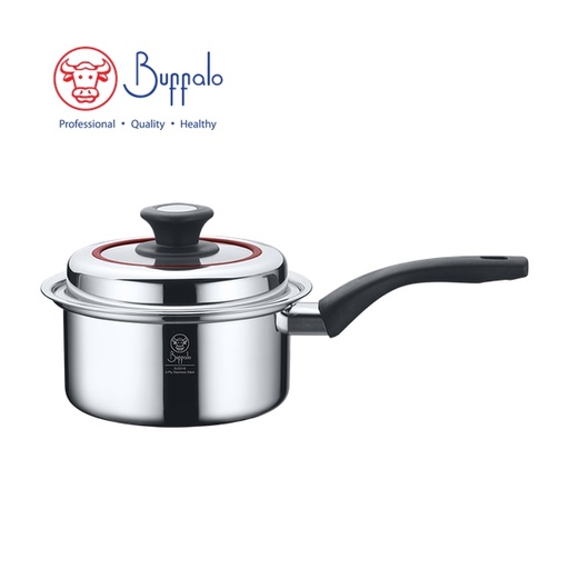 [138F0309] BUFFALO - CLASSIC 316 Stainless Steel 5-Ply Saucepan with Steamer and Glossy Lid 18cm / 2.2L 76218P