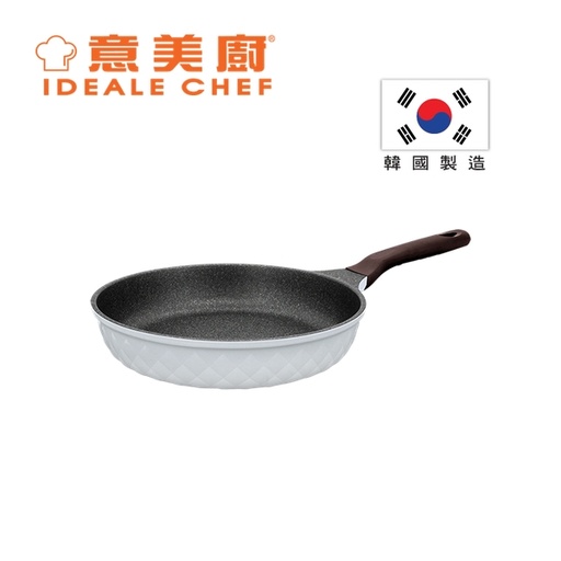 [138F0355] 意美廚韓國製CRYSTAL II 鋼化鑄鋁鈦塗層 26CM單柄煎鍋- 淺灰色 (IC17626F)