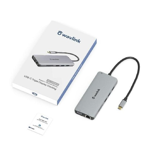[116F0049] WAVLINK - USB-C 4K Triple Display 60W PD Docking HDMIx2 VGAx1 WL-UMD501